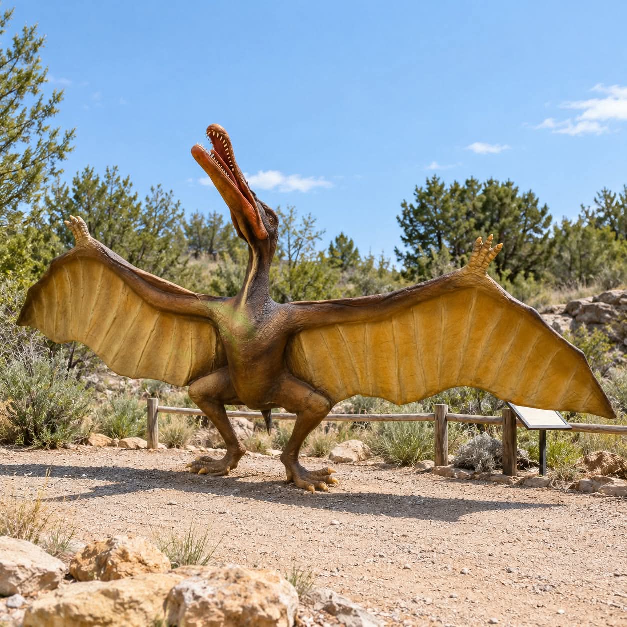Cearadactylus pterozaur z rozpostartymi skrzydłami  do parku dinozaurów 310 cm