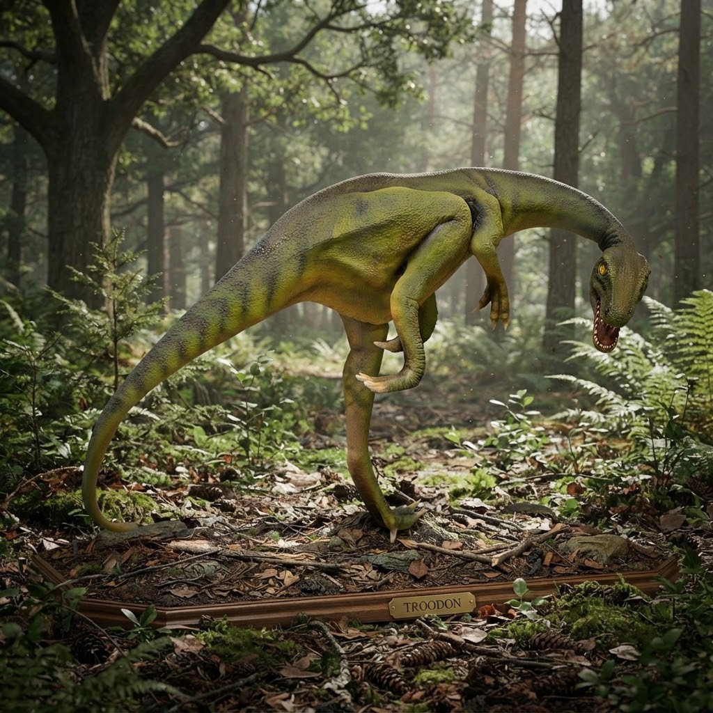 Naukowa figura dinozaura Troodon do parku edukacyjnego i lasu 250 cm