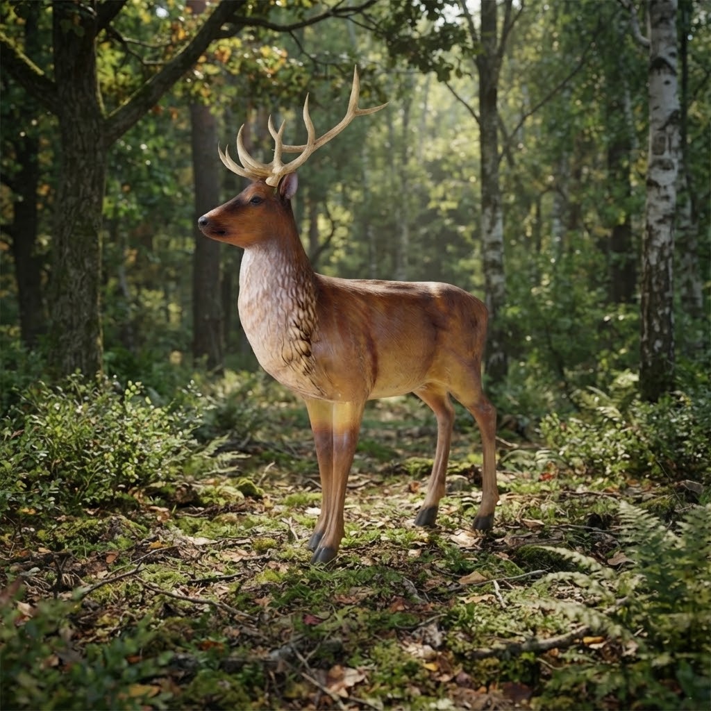Naturalnej wielkości figura jelenia do lasu i ogrodu 235 cm