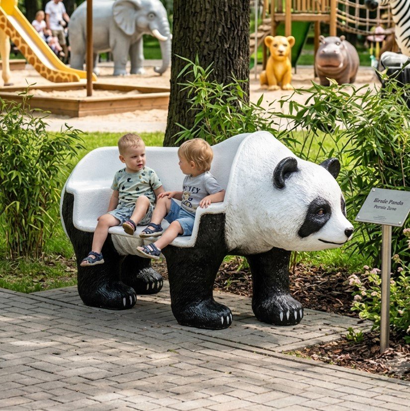 Figura dekoracyjna Miś Panda (ławeczka)