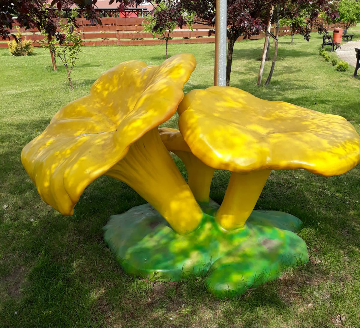 Ścieżki edykcacyjne, figura grzyba, Ogromna dekoracja grzyb, figura 3d kurki, park rozrywki